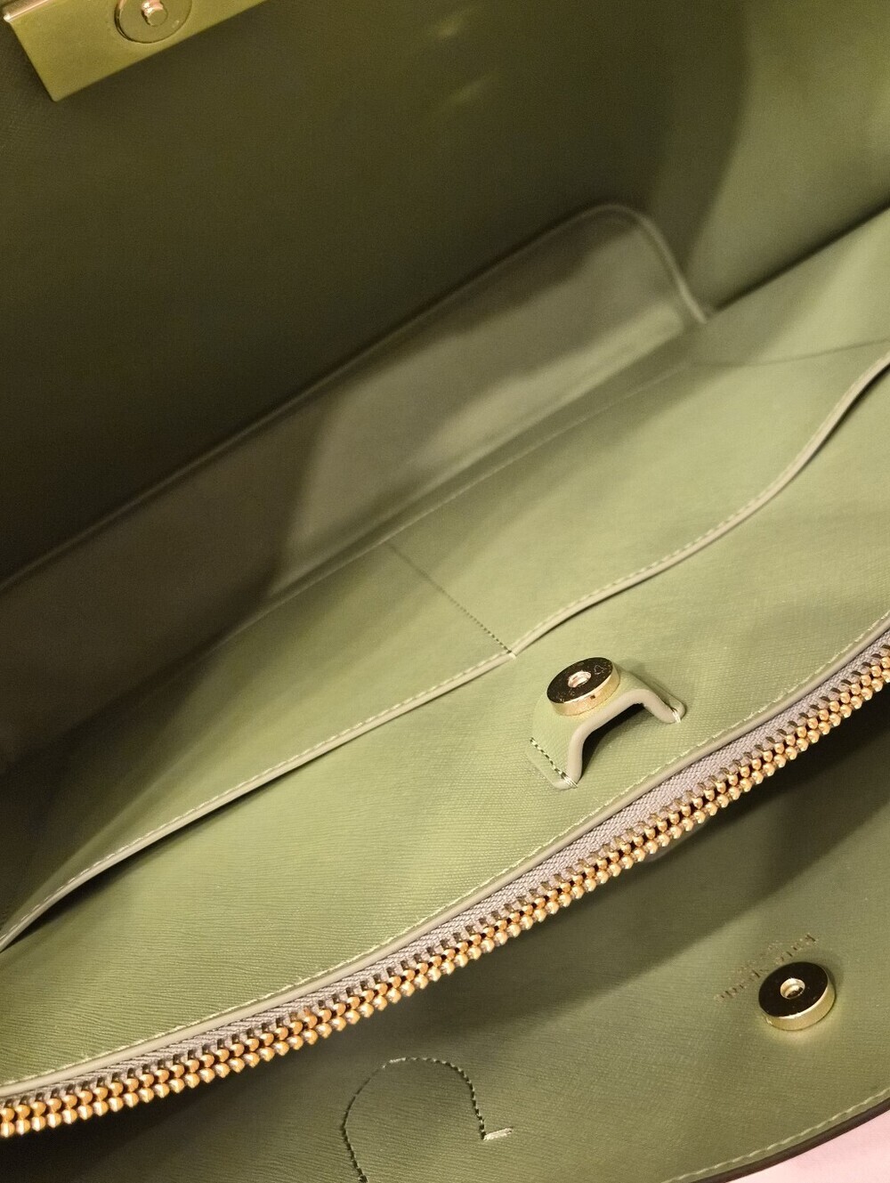 Kate Spade New York All Day Large Leather Tote | Taupe & Sage Green - Picture 8 of 12